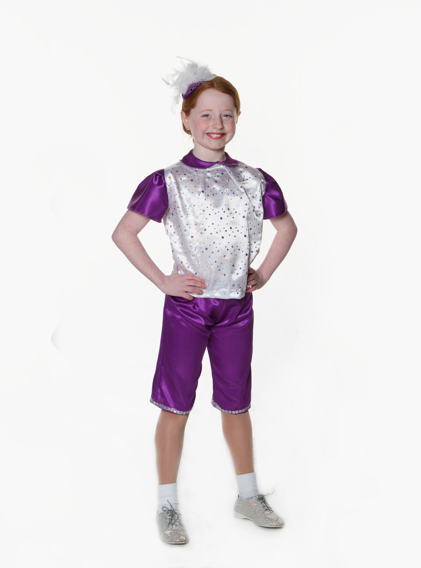 Multi Dot Junior Suits With Cap Sleeve