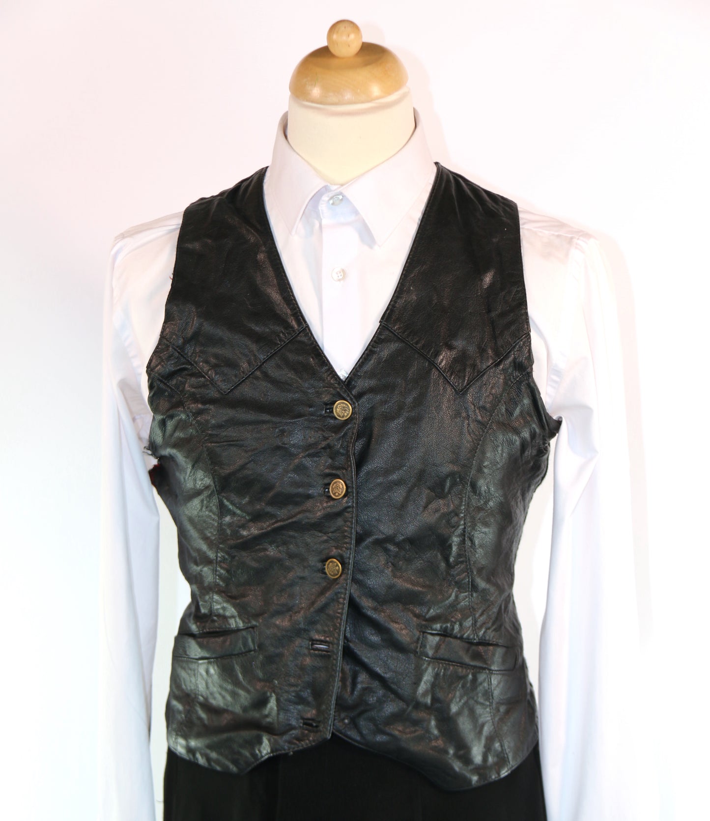 Black Leather Waistcoat Various