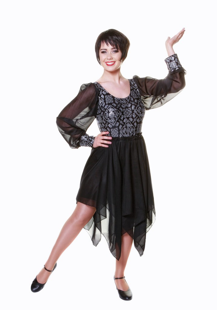 Black Silver Medieval Leotard