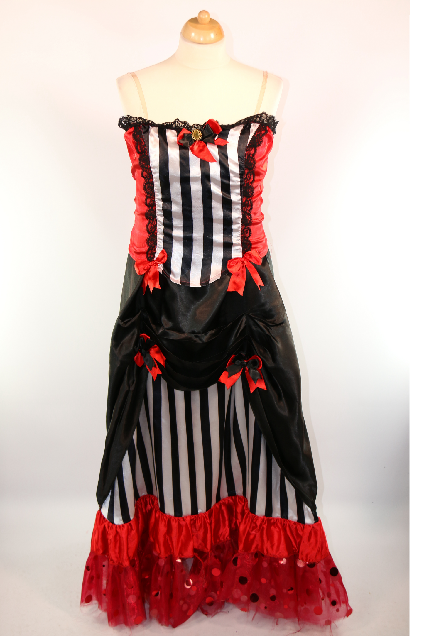 Black Red Satin Gothic Madame Skirt Top