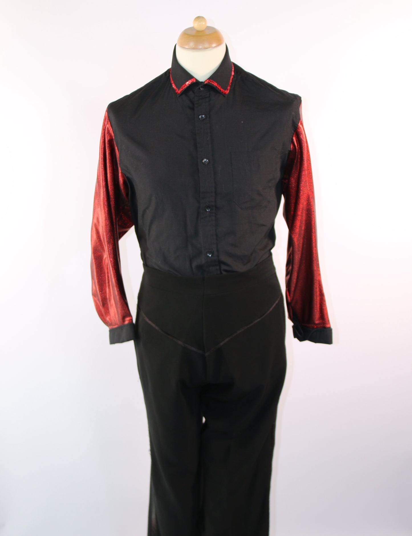 Black Shirt Red Metalic Sleeves