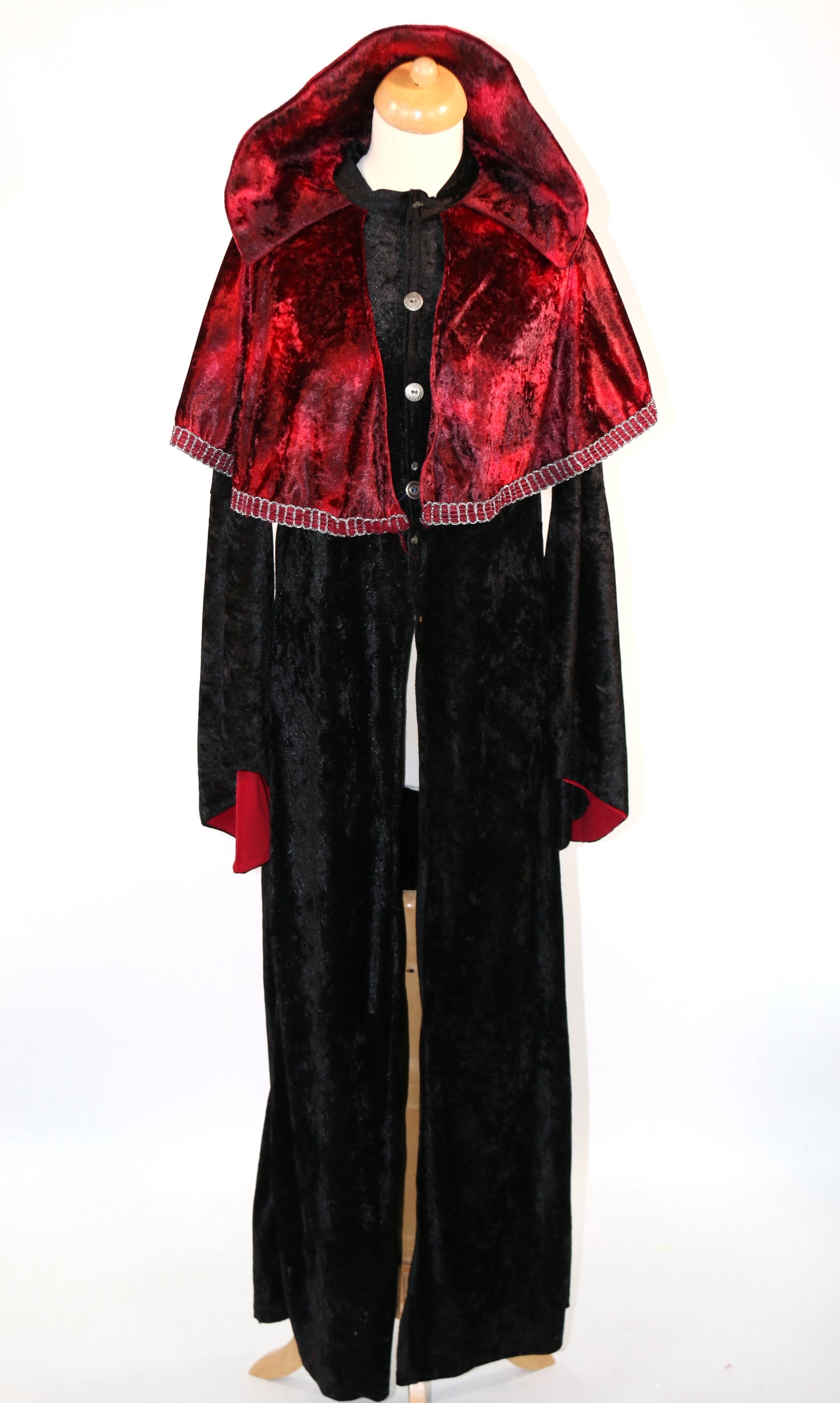 Black Wine Dracula Tunic With Cape