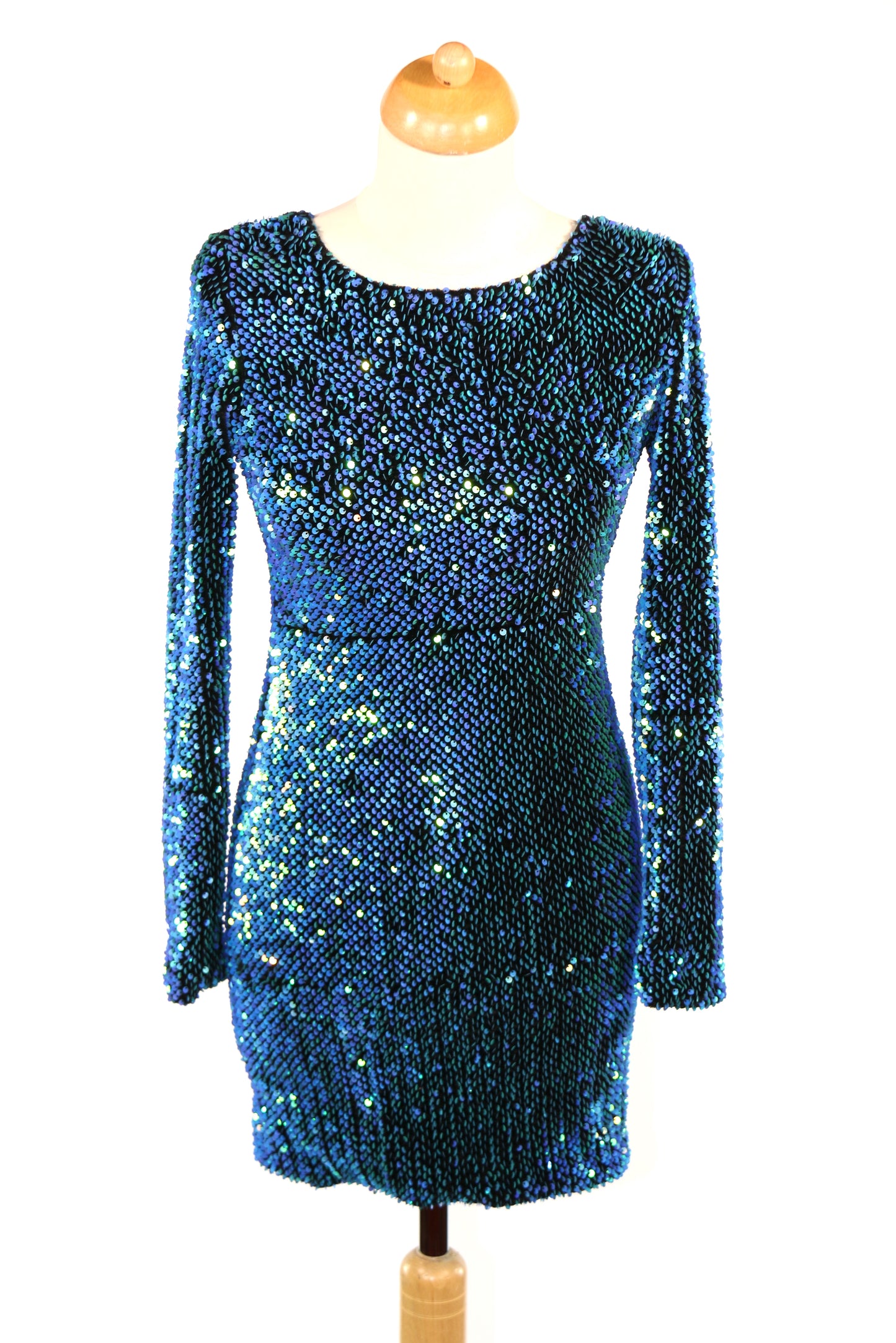 Blue Black Silver Sequin Disco Dress Various