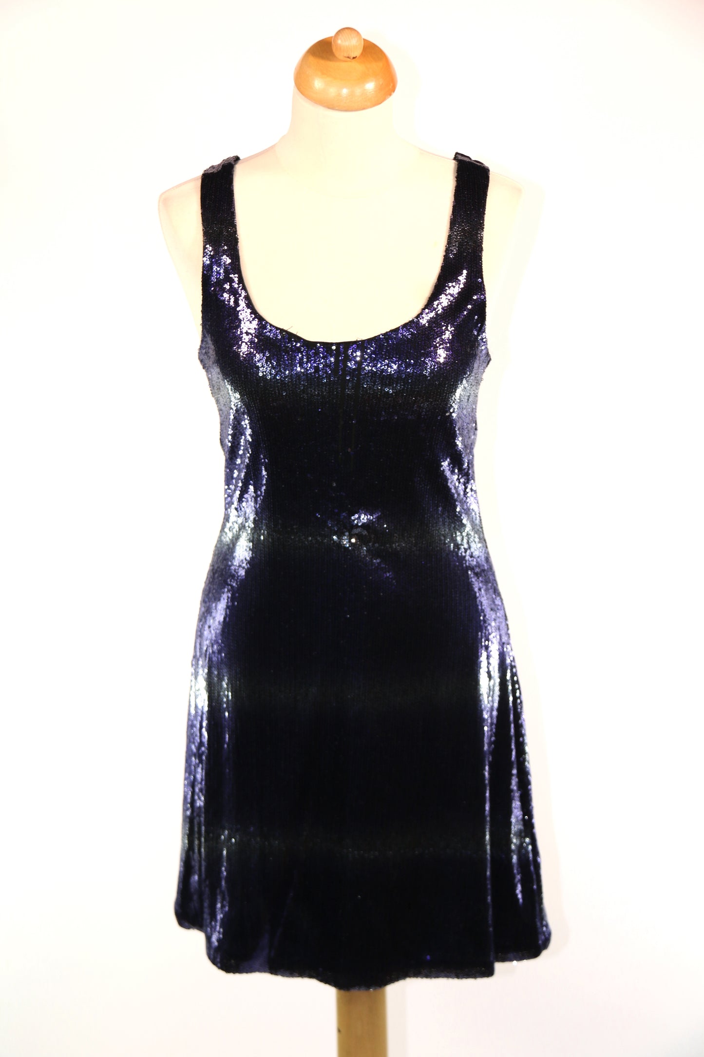 Blue Black Silver Sequin Disco Dress Various
