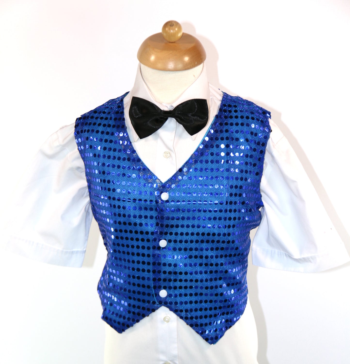 Blue Showbiz Sequin Waistcoat