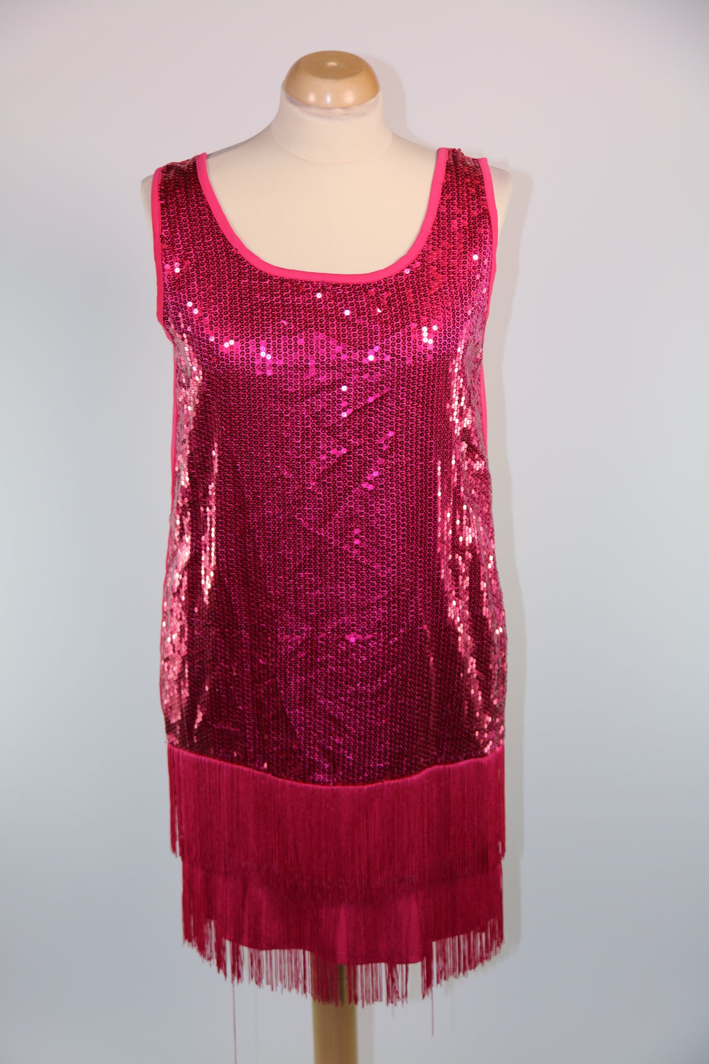 Pink Sequin Drop Waist 20S Dress