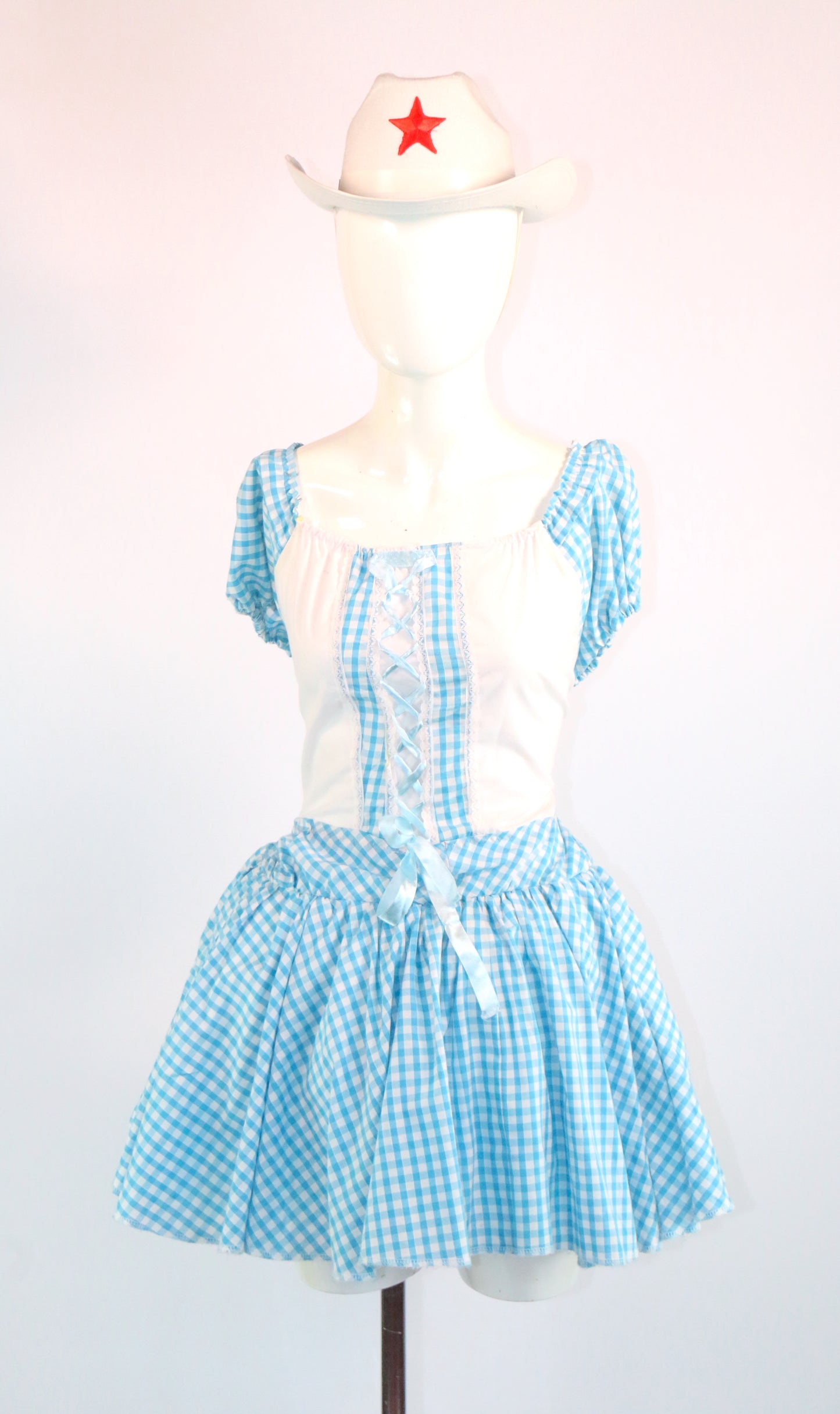 Gingham Western Short Cowgirl Dresses