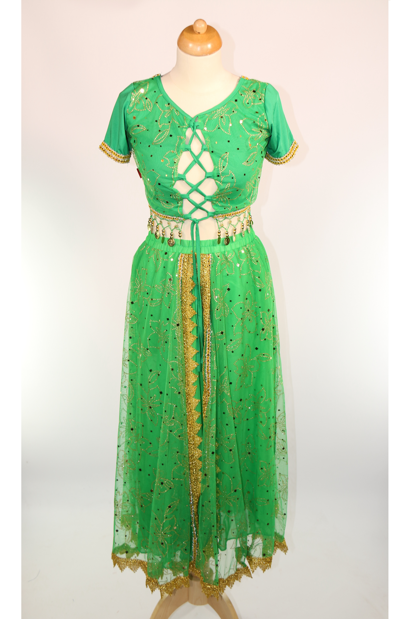 Green Gold Arabian Handmaiden Two Piece