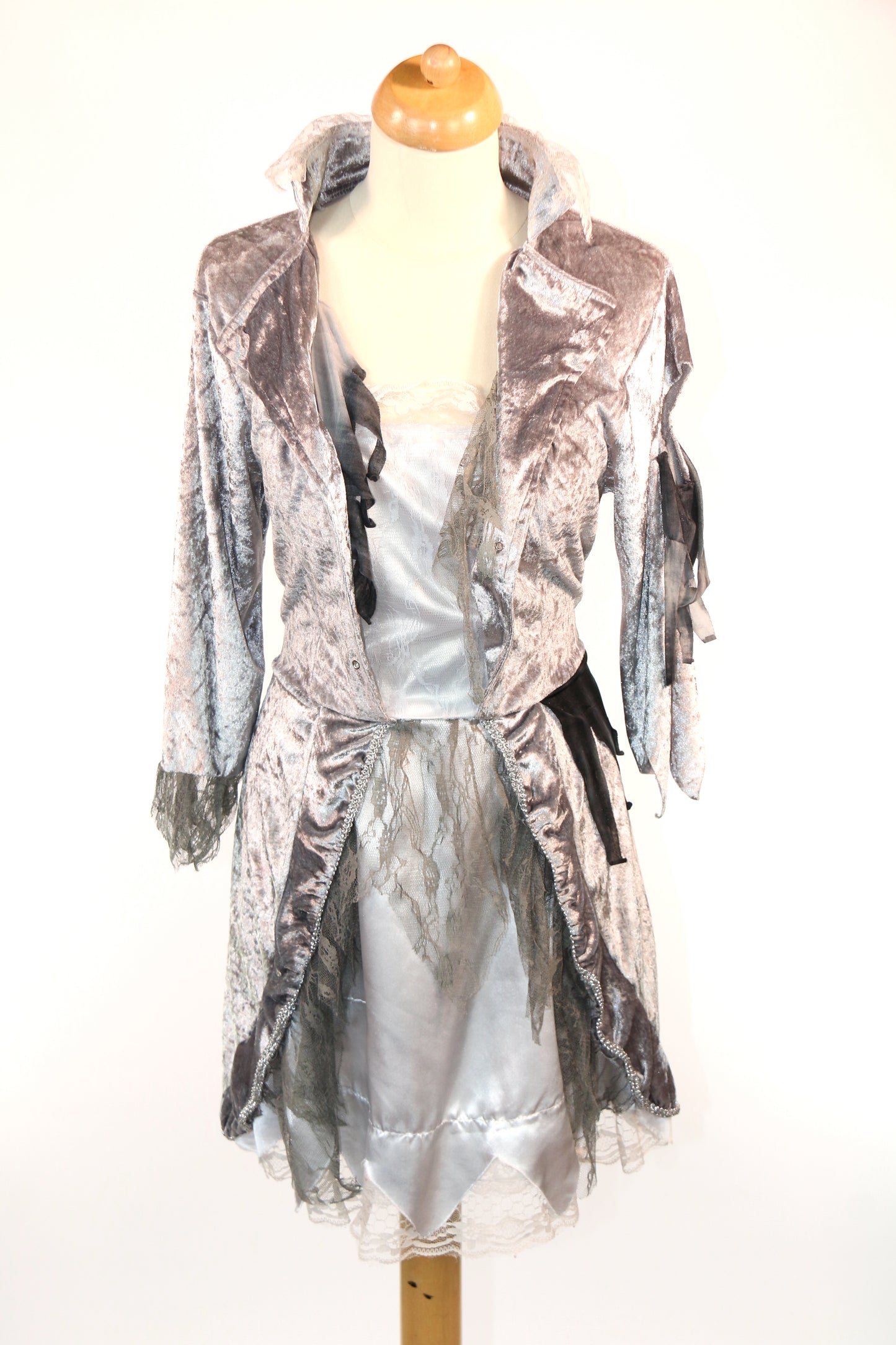 Grey Velvet Gothic Dress