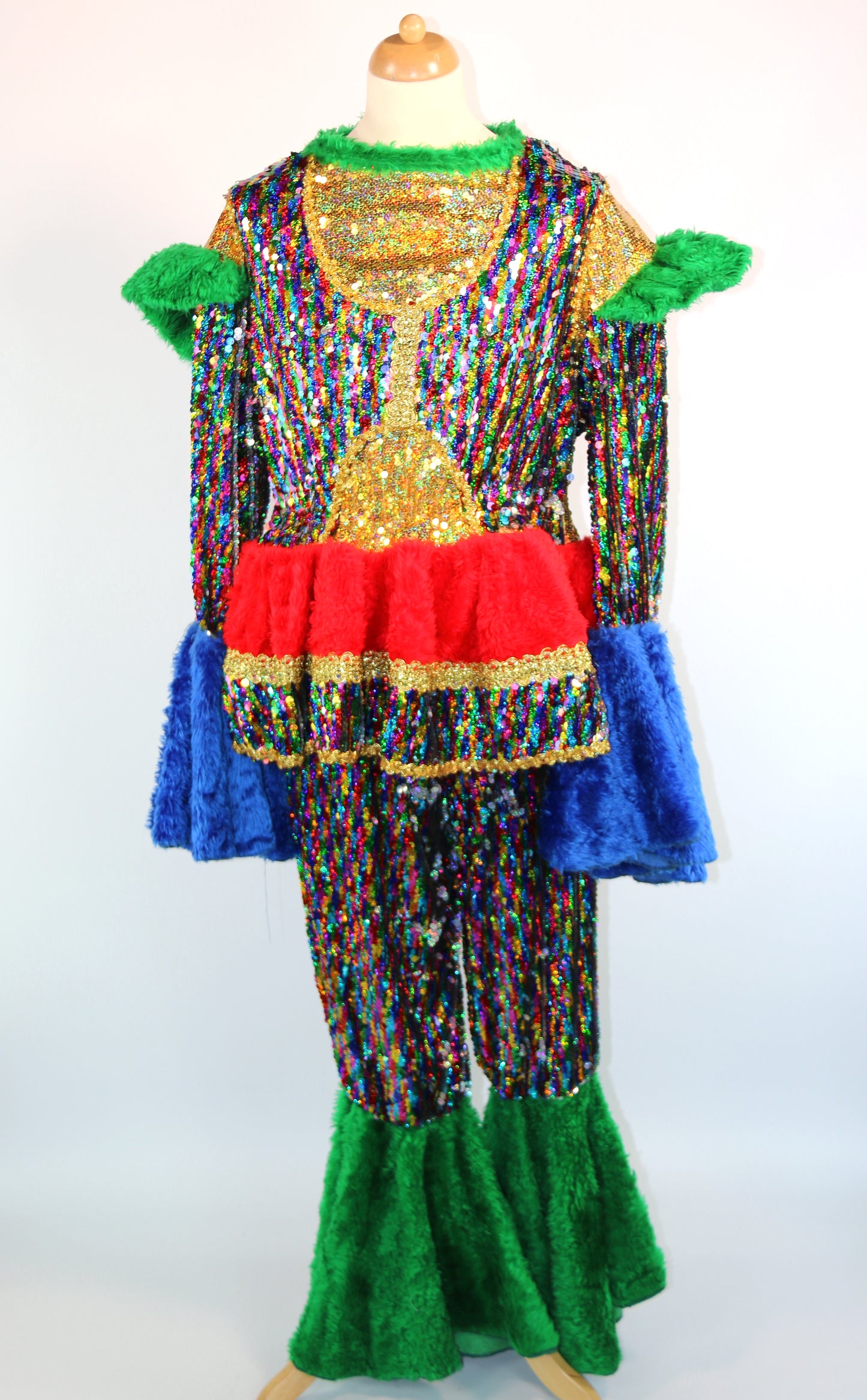 Multi Sequin Disco Suit Dame Two Piece Suit