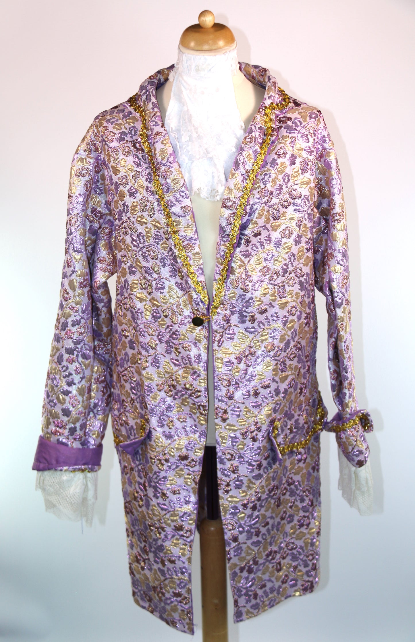 Purple Gold Brocade Shay Court Coat Panto Deluxe