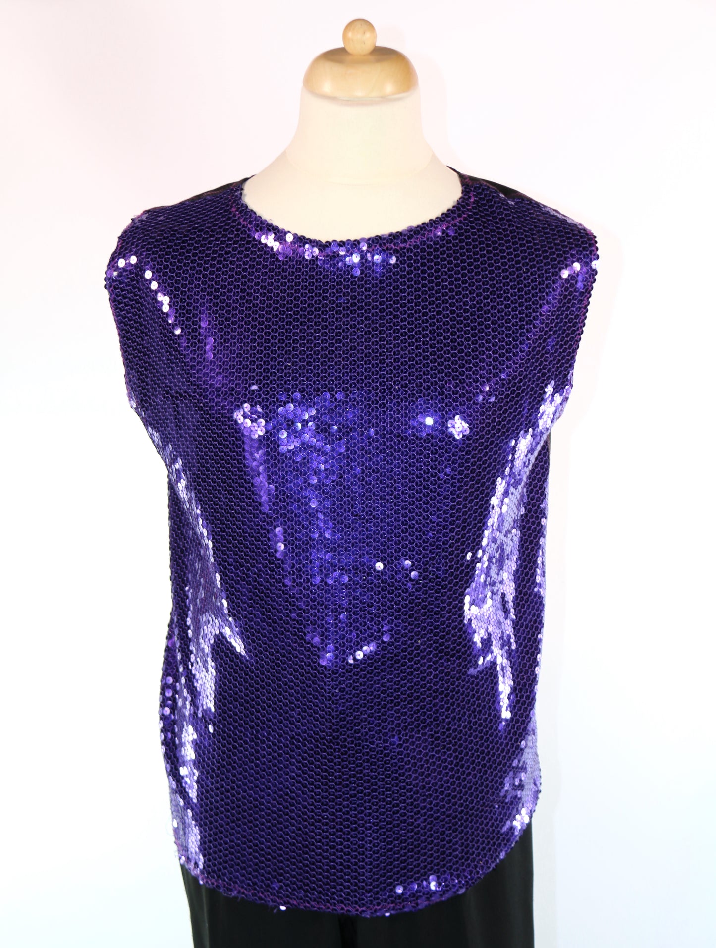 Purple Sequin Punk Tops