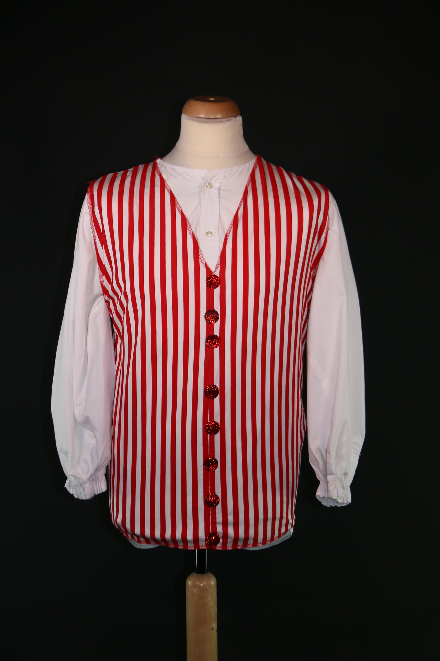 Red White Stripe Waistcoat