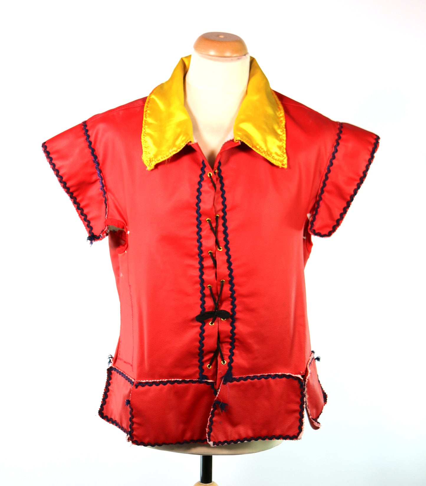 Red Yellow Gaston Leather Tunic