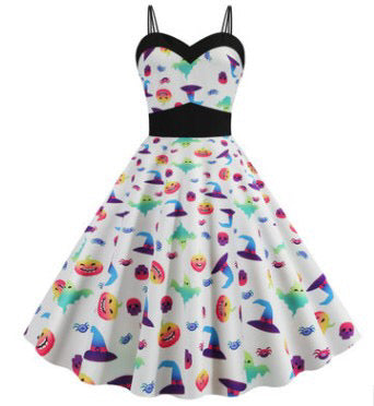 Multi Vintage Rockabilly Dresses Print