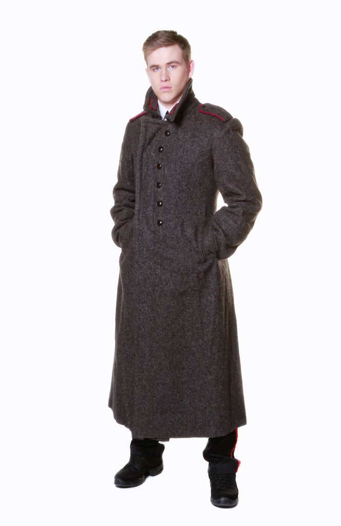 Grey Soviet Military Full Length Coat Mix