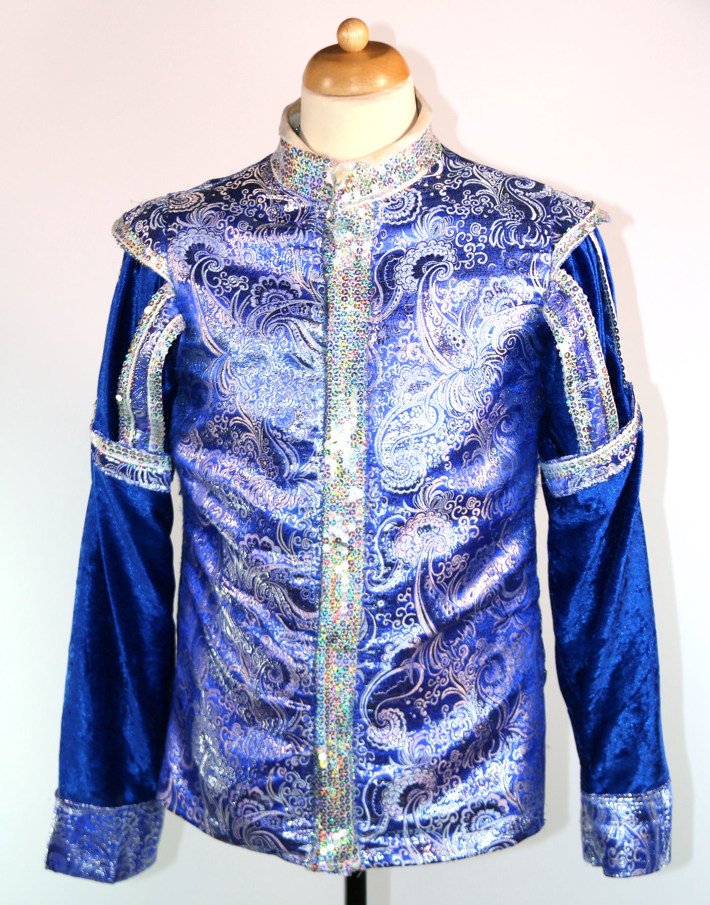 Silver Blue Brocade Sammy Tunic Panto Deluxe
