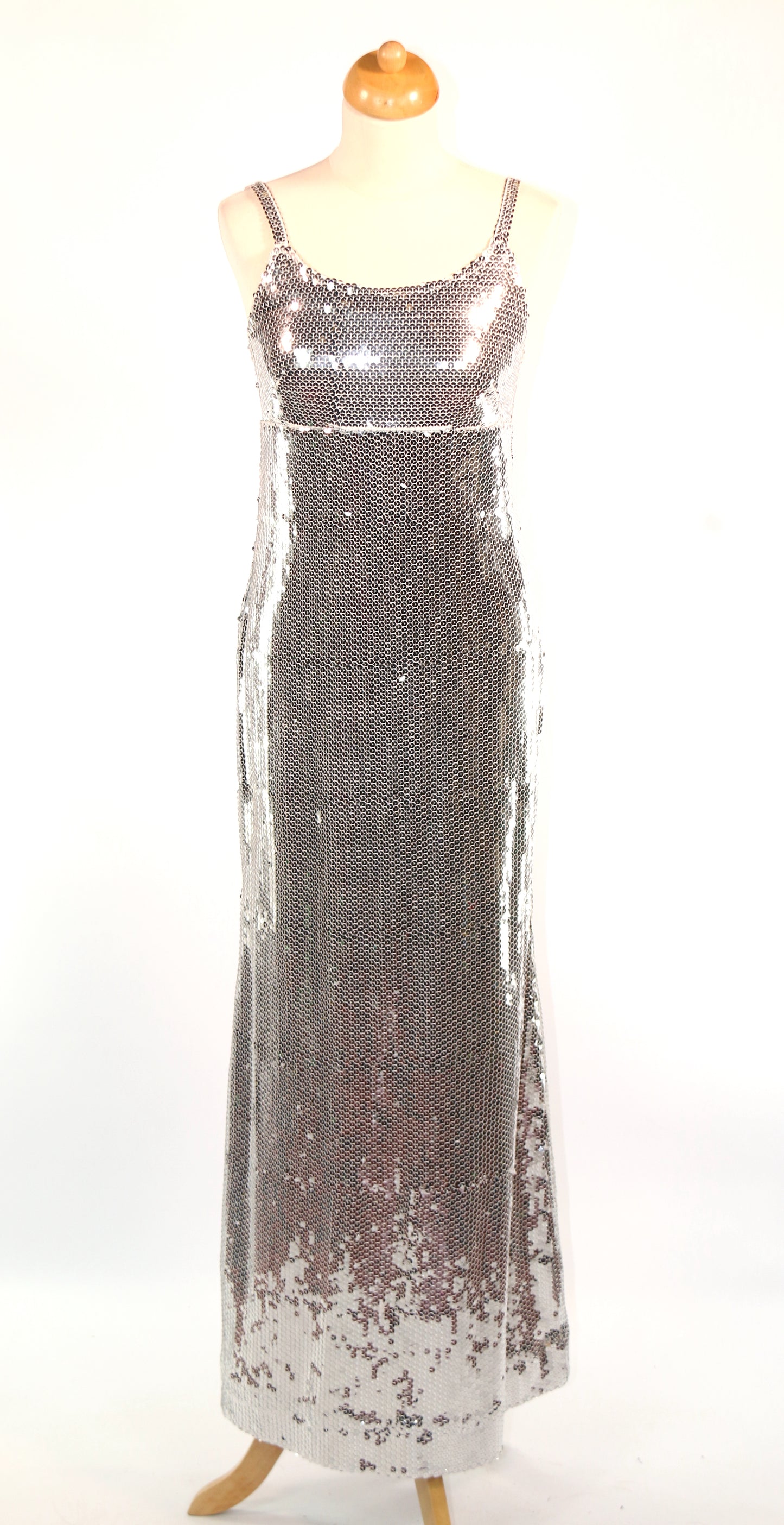 Silver Long Dreamgirl Fishscale Dress