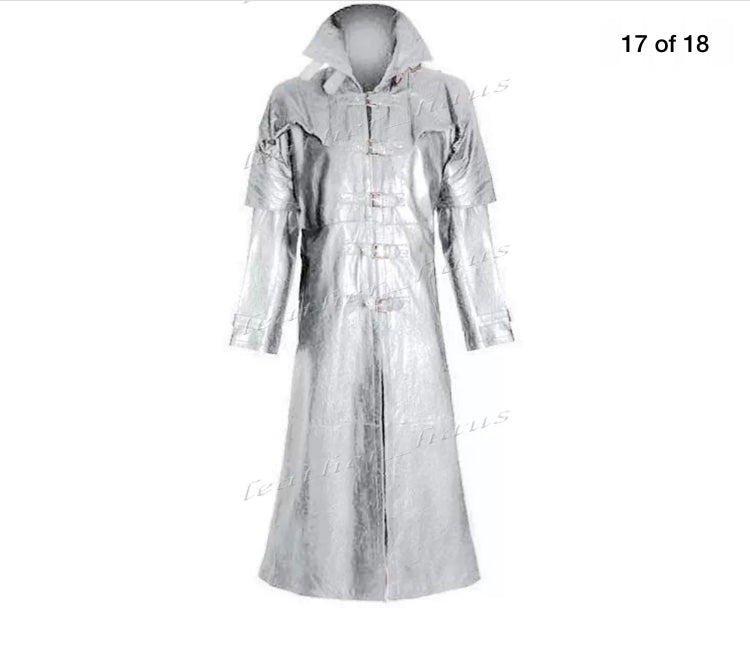 Silver Metallic Tin Man Trench Coat