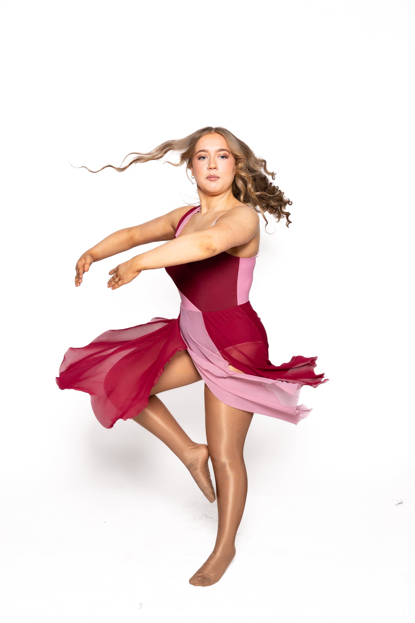 Wine and Pink Lyrical Dress