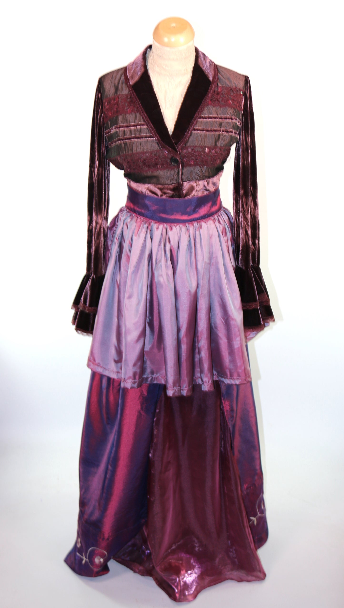 Blue Red Black Grey Green Victorian Female Two Piece Suits