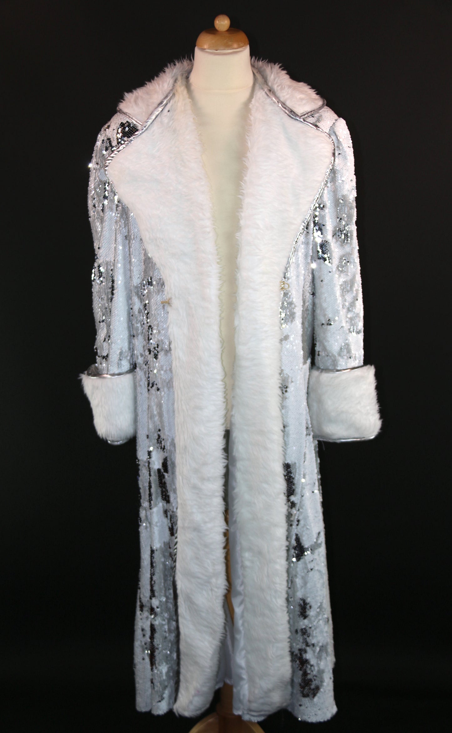 White Silver Reversible Fur Deluxe Coat