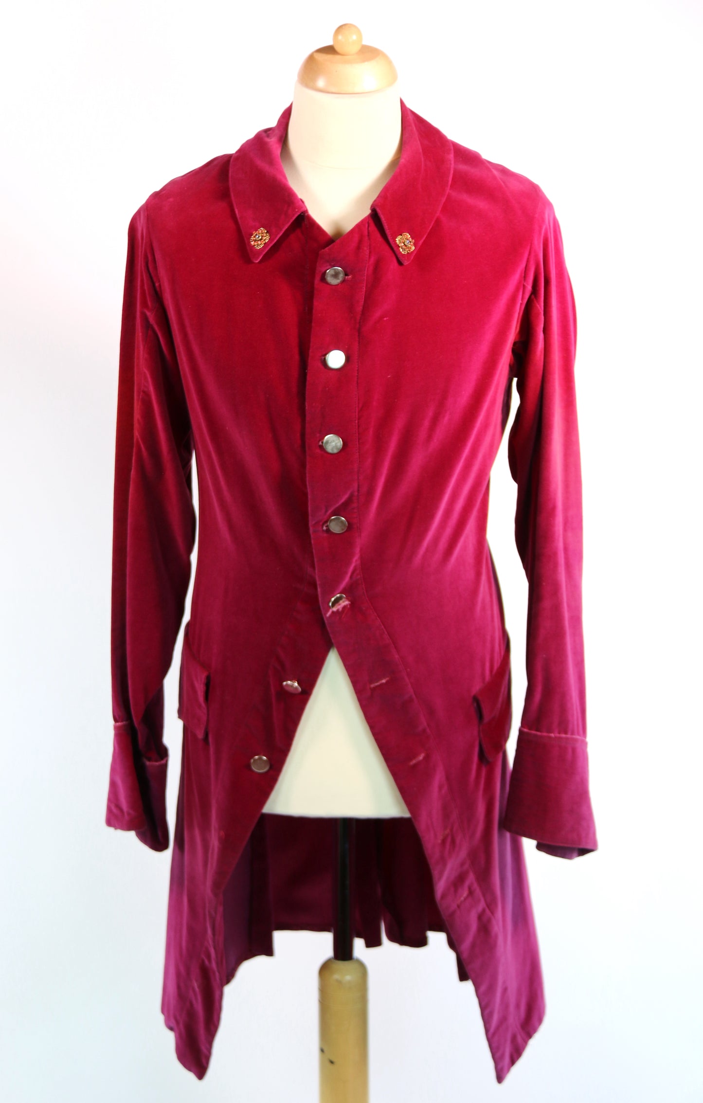 Wine Brown Gothic Velvet Frock Coat