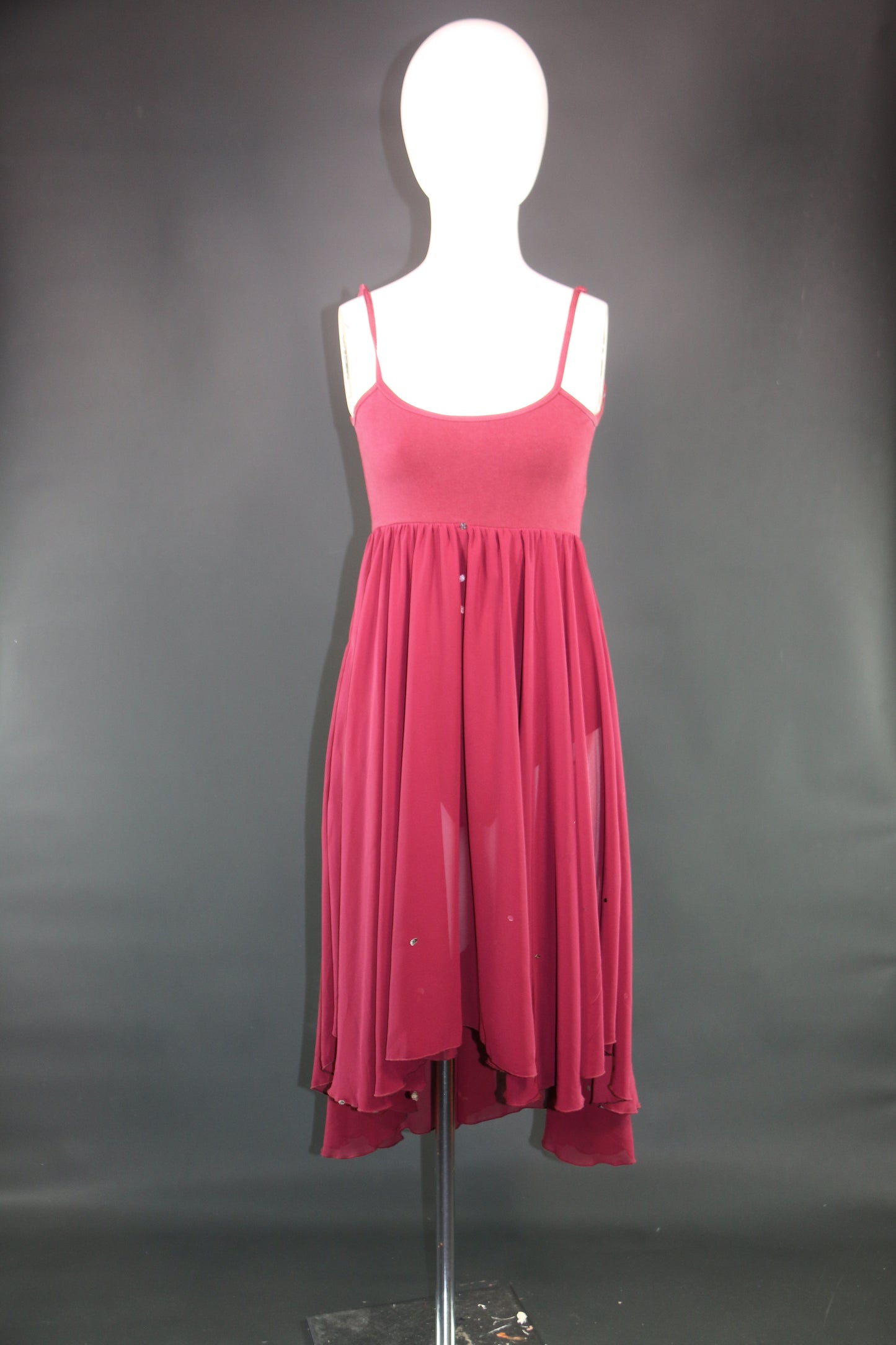 Wine Lyrical Solo Dress