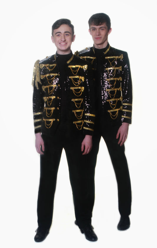 Black Gold Military Blazer Jacket