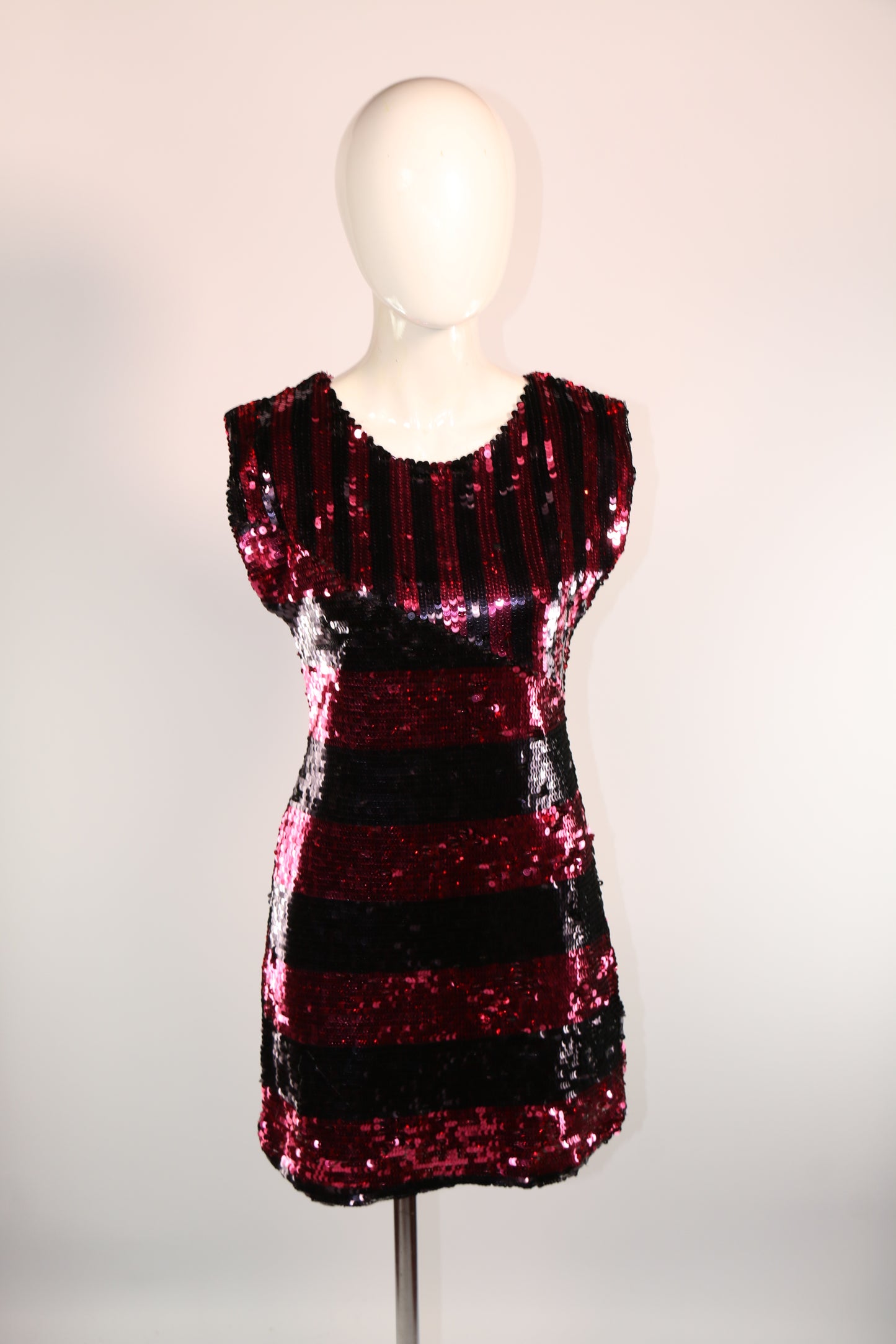 Black Pink Sequin Dress