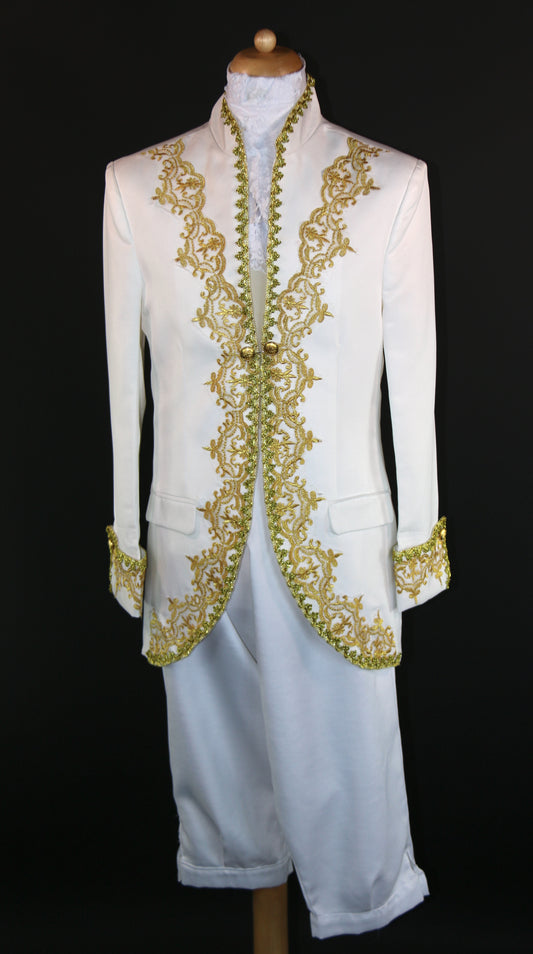 Cream Gold Three Piece Prince Regal Suit Panto Deluxe