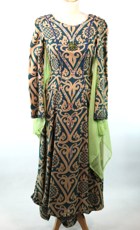Green  Gold Celtic Dress