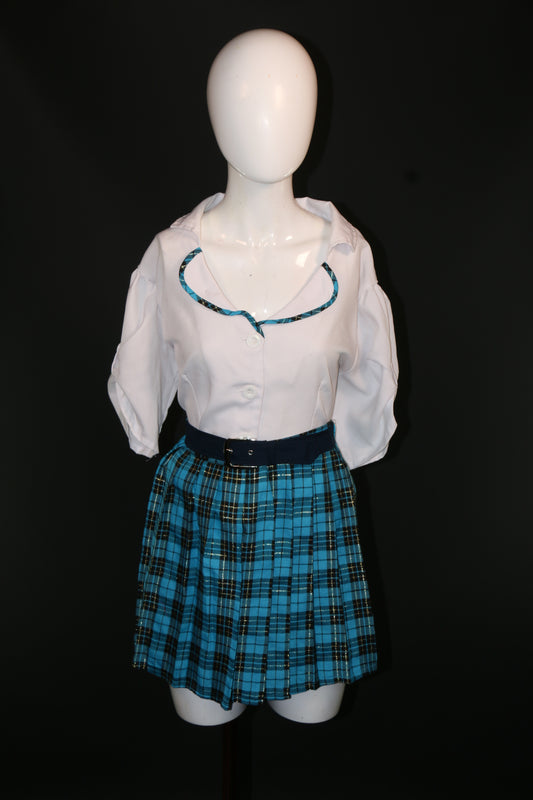 Blue White School Girl Uniforms