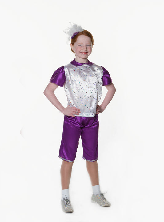 Multi Dot Junior Suits With Cap Sleeve
