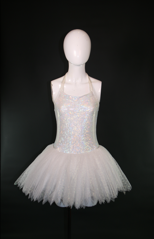 Silver Holographic Tutu Lyrical Fairy Solo Dress