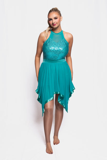 Turquise Sequin Lyrical Dress