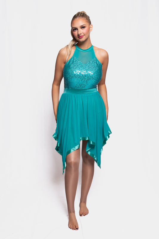 Turquise Sequin Lyrical Dress