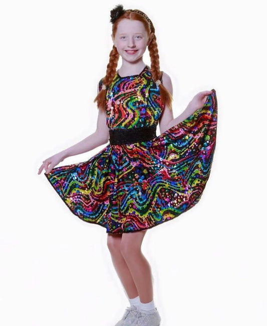 Multi Bojangles Leotard Skirt Suit