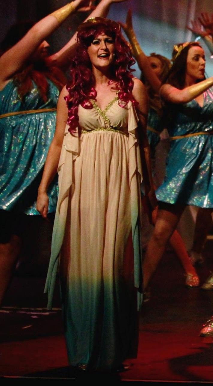 Cream Aqua Gradient Greek Muses Dresses