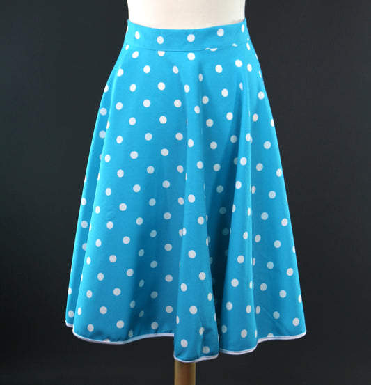 Aqua Polka Dot Skirt