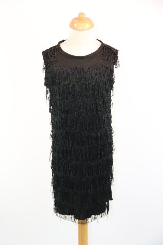 Black Fringe Flapper Dress