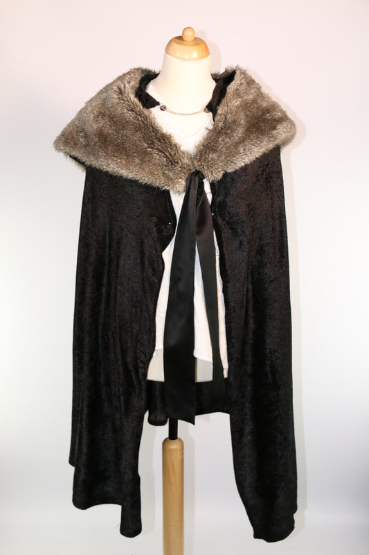 Black Fur Jon Snow Cape