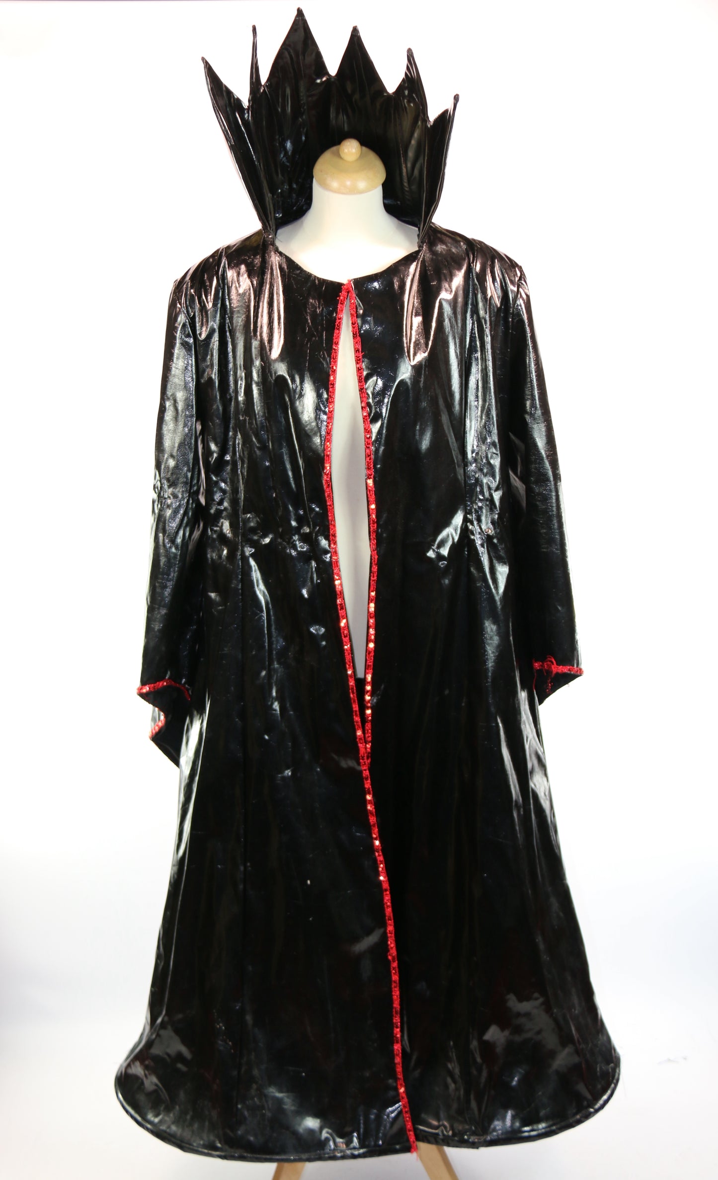 Black Gothic Villain Pvc Cape Panto Deluxe