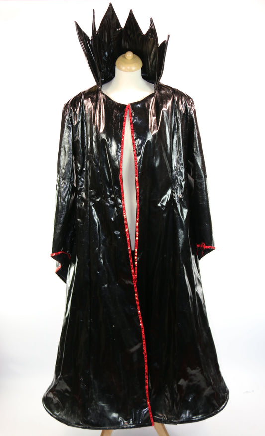 Black Gothic Villain Pvc Cape Panto Deluxe