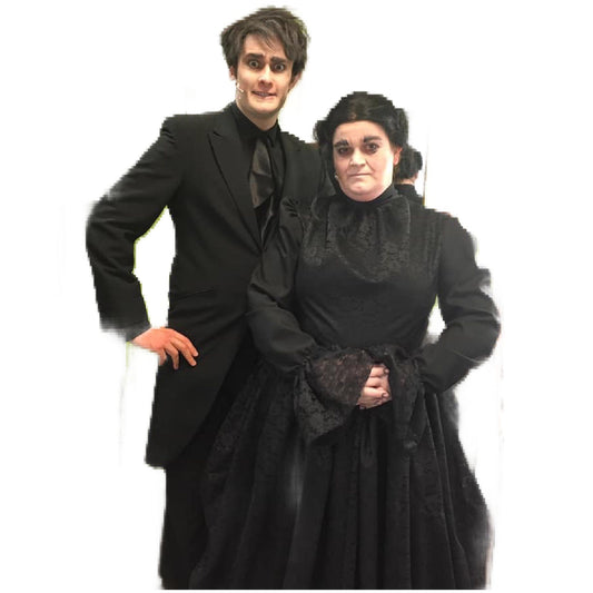 Black Lace Detail Victorian Dress