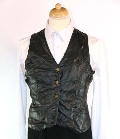 Black Leather Waistcoat Various