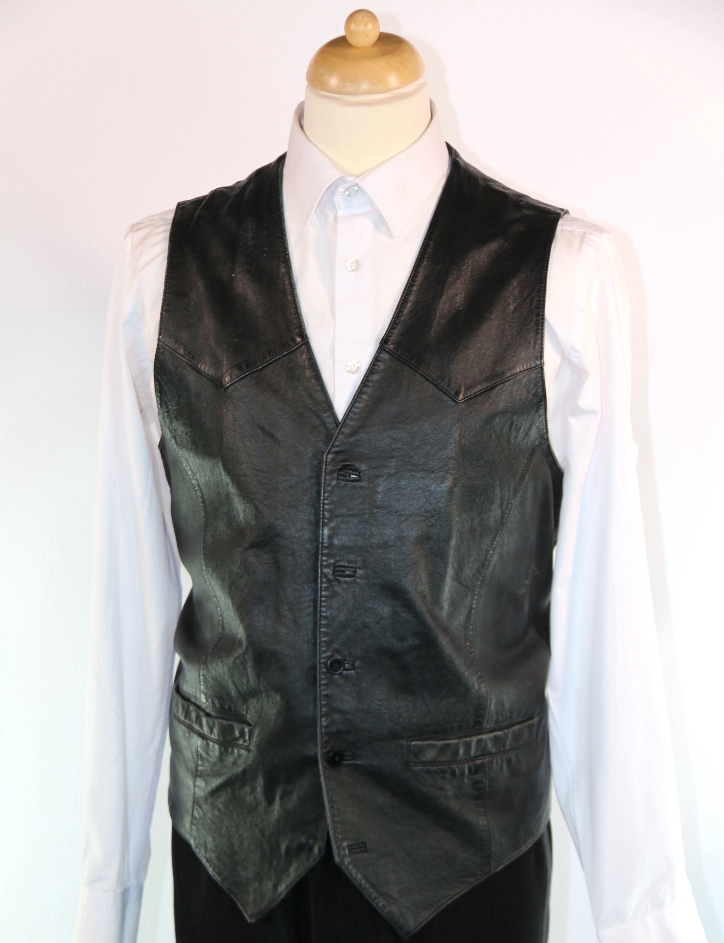 Black Leather Waistcoat Various