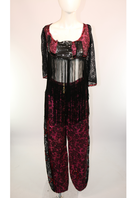 Black Pink Arabian Two Piece