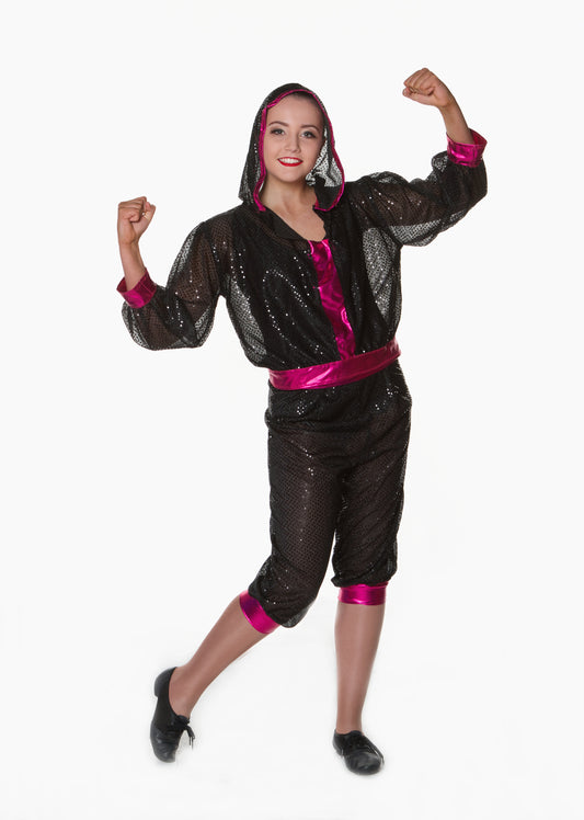 Black Pink Sequin Hip Hop Suits