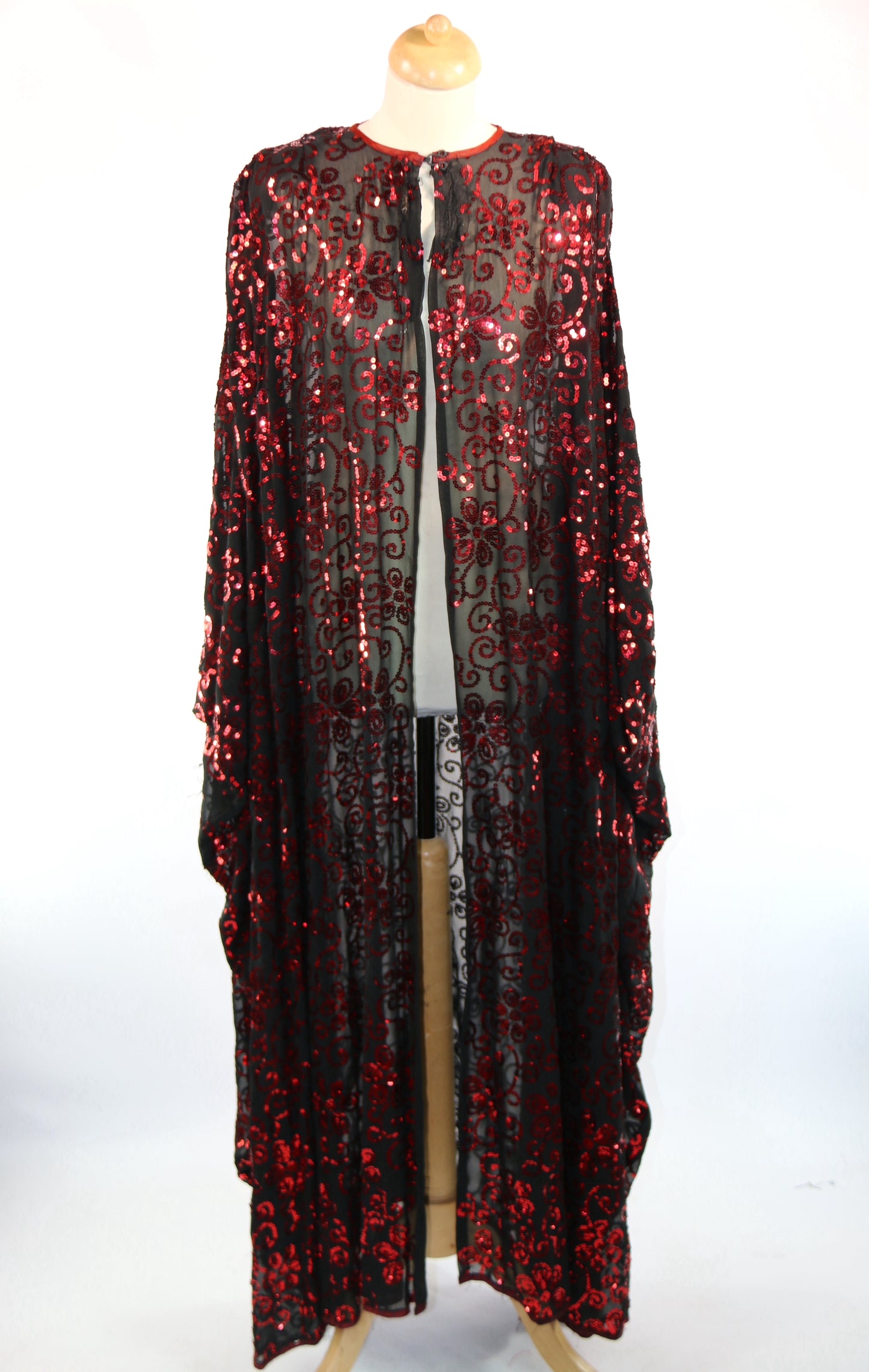 Black Red Sequin Cape Panto Deluxe
